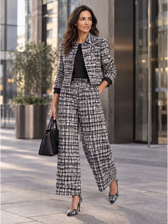 Conjunto Mujer Cuadros Pantalón Ancho