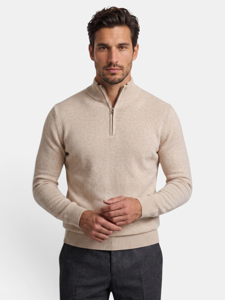 Men's Casual Knitted Zip Sweater