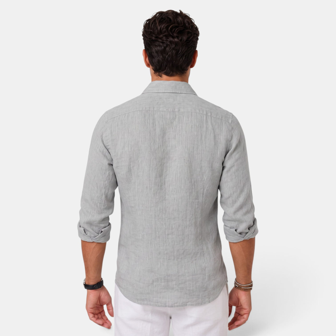 Camisa Hombre de Lino Casual Verano Manga Corta