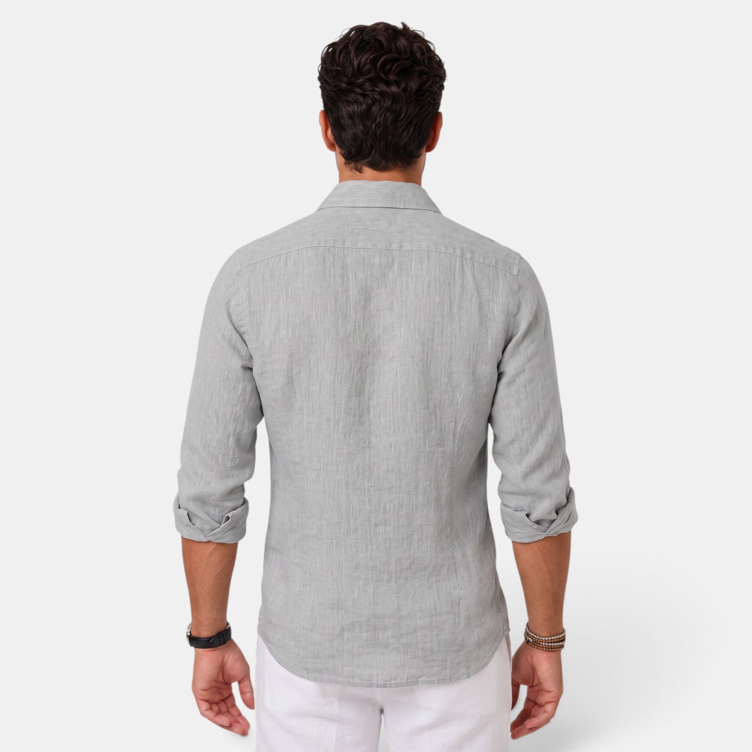 Camisa Hombre de Lino Casual Verano Manga Corta