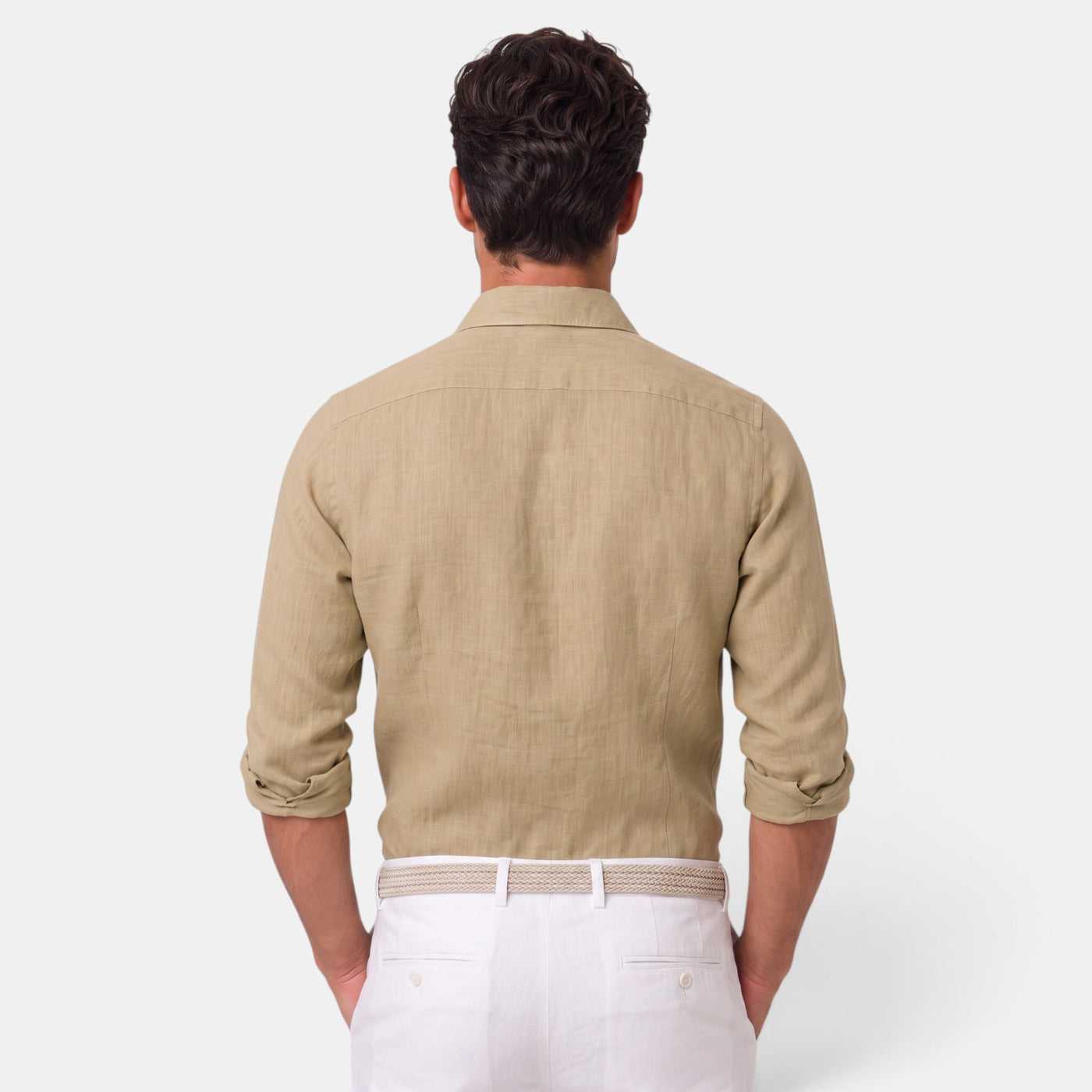Camisa Hombre de Lino Casual Verano Manga Corta