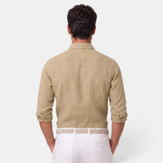Camisa Hombre de Lino Casual Verano Manga Corta