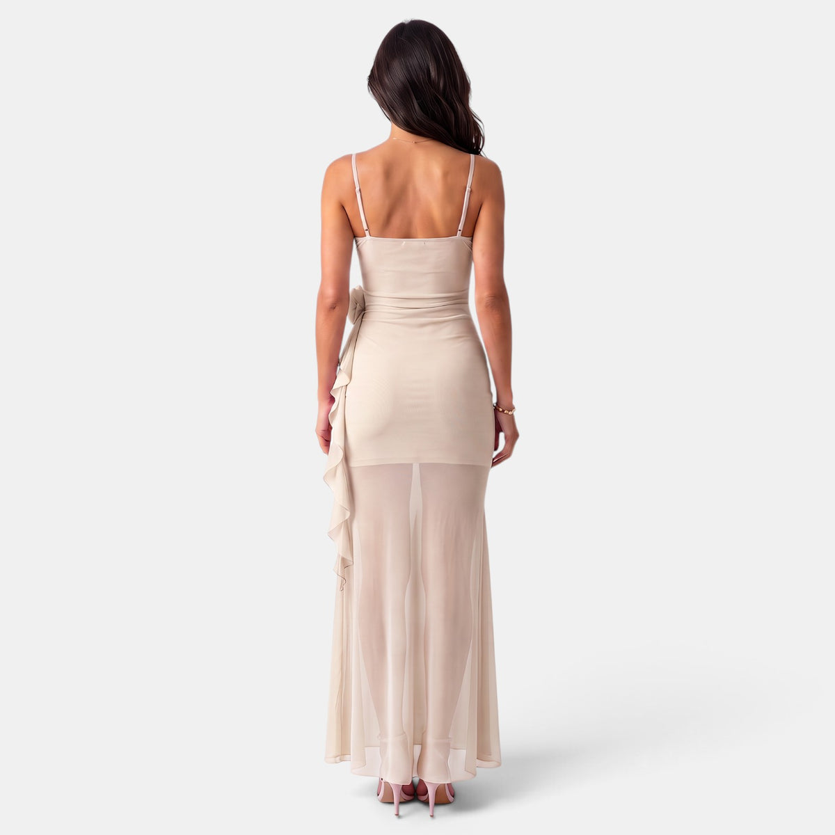 Women's Long Mesh Strap Dress
