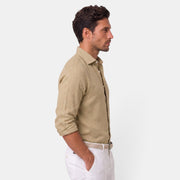 Camisa Hombre de Lino Casual Verano Manga Corta