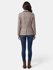 Women's Tweed Plaid Elegant Blazer