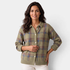 Jersey Mujer de Lana a Cuadros con Botones