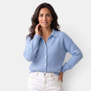 Cárdigan de Punto Mujer con Cuello y Botones