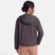 Women's Short Trench Coat with Hood Mid-Season Jacket