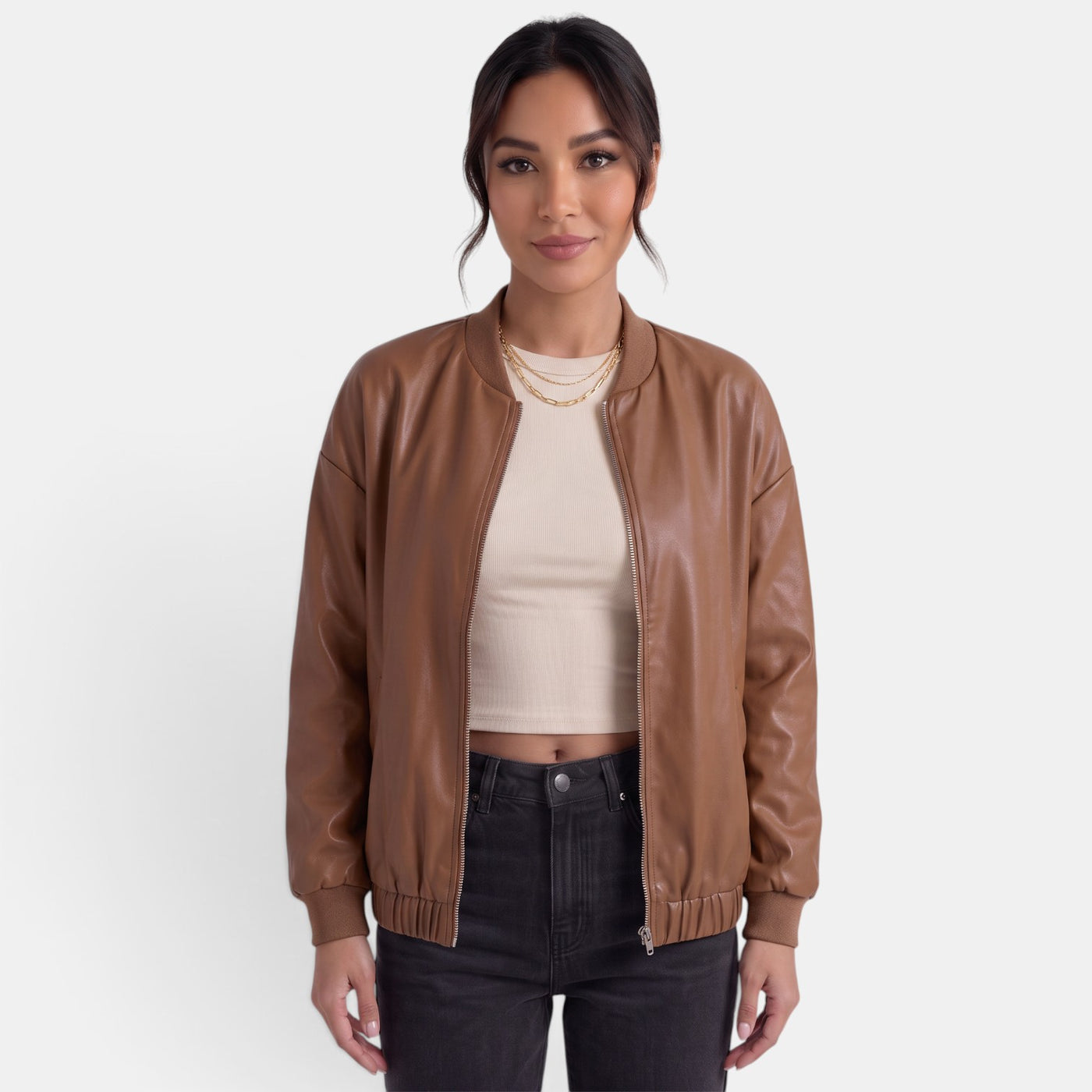 Women's Faux Leather Biker Jacket