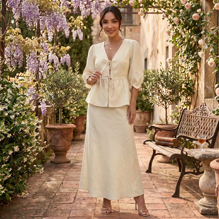 Conjunto Elegante Falda Maxi Verano