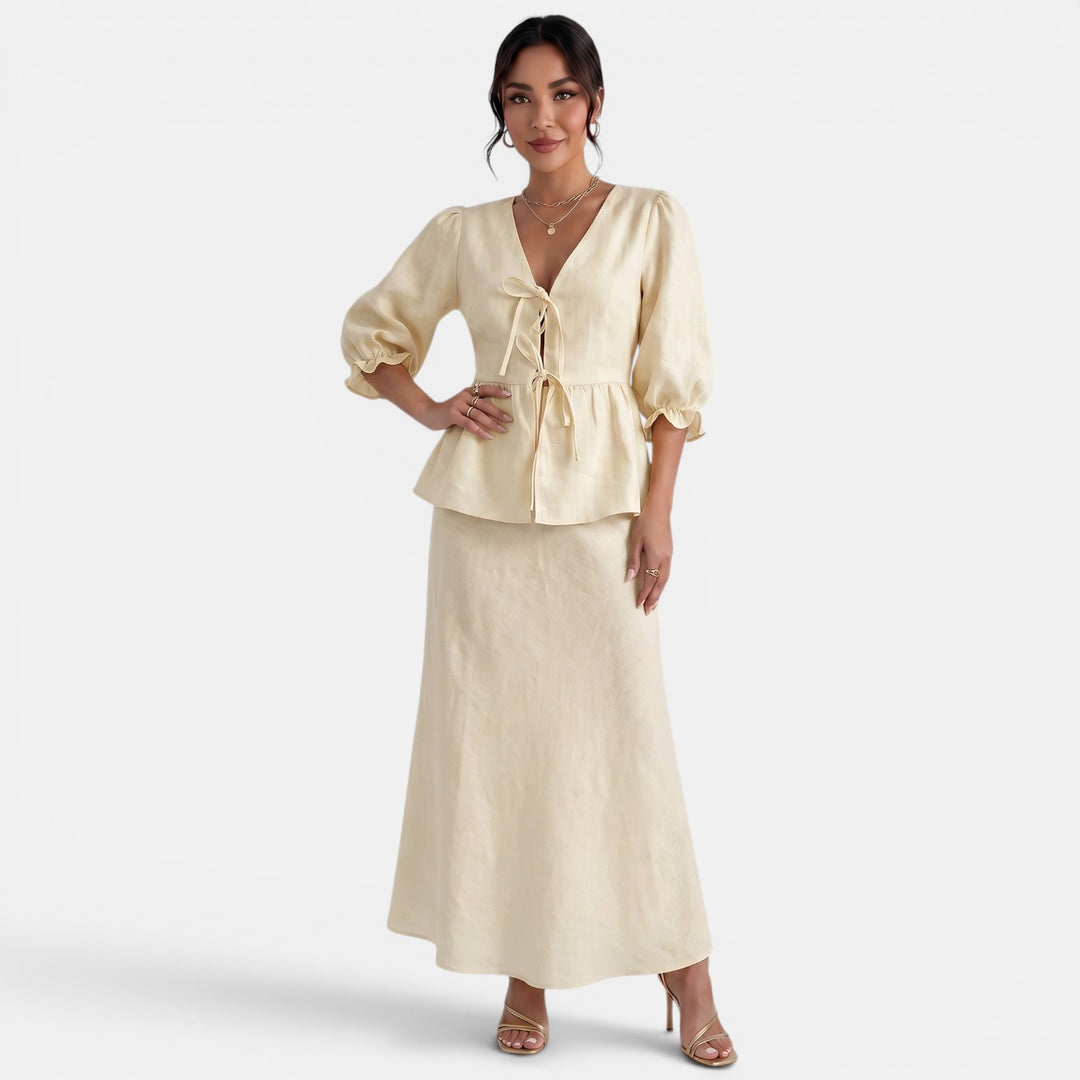Conjunto Elegante Falda Maxi Verano