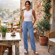 Women's High-Waisted Linen Pants