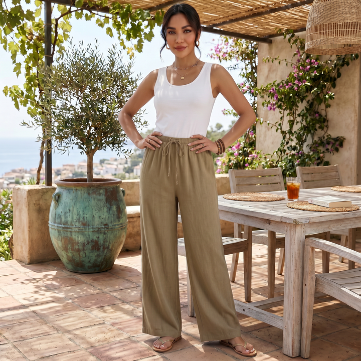 Pantalón Lino Mujer Recto Verano
