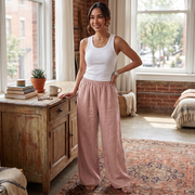 Women's Wide Leg Linen Cotton Summer Pants