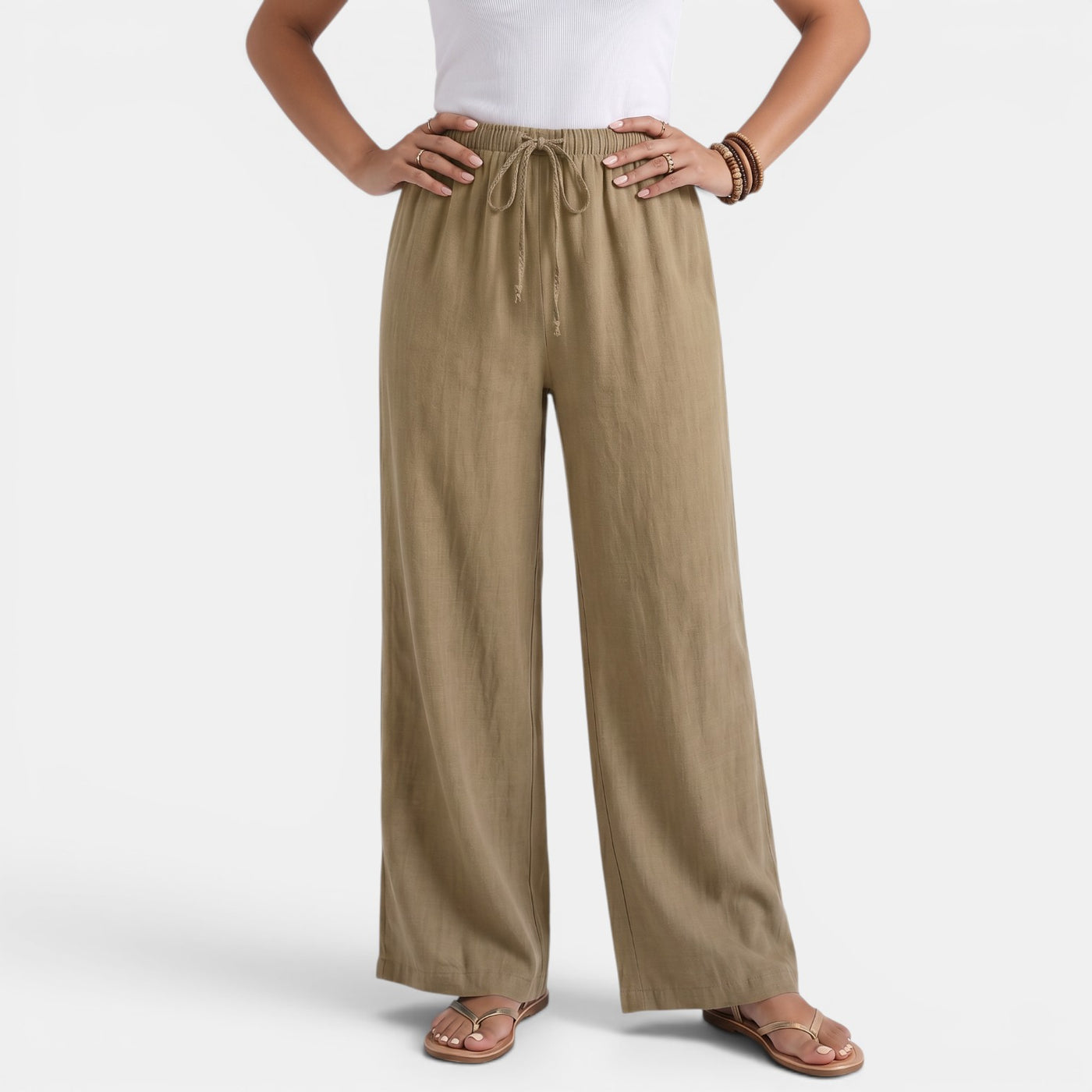Women's Straight Linen Summer Trousers
