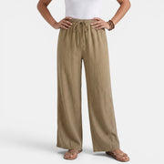 Women's Straight Linen Summer Trousers