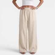 Women's Wide Leg Linen Cotton Summer Pants