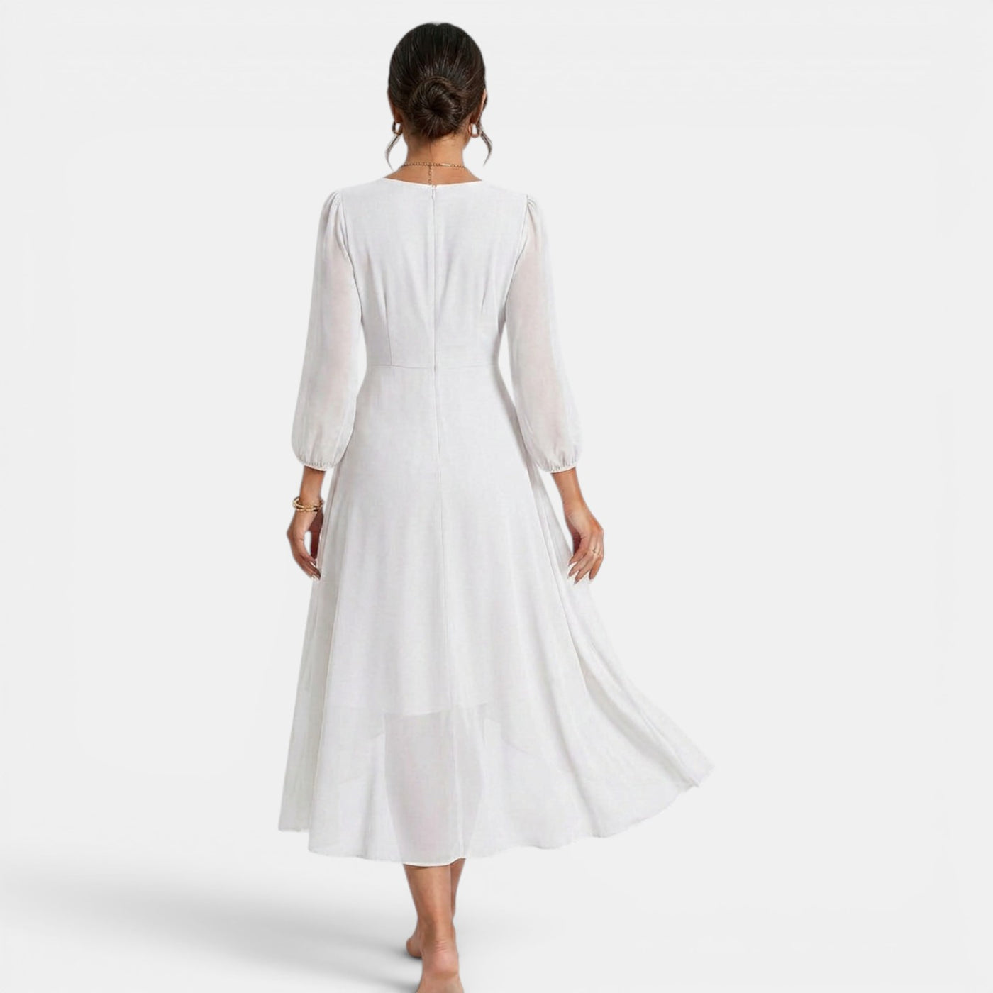 Vestido Midi Mujer Escote V
