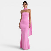 Women's Halter Neck Long Party Dress