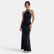 Women's Elegant Halter Maxi Dress