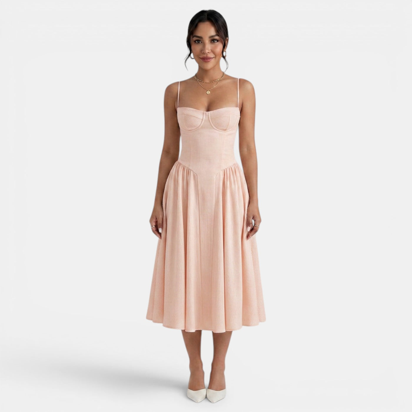 Women's Elegant Corset Midi Dress