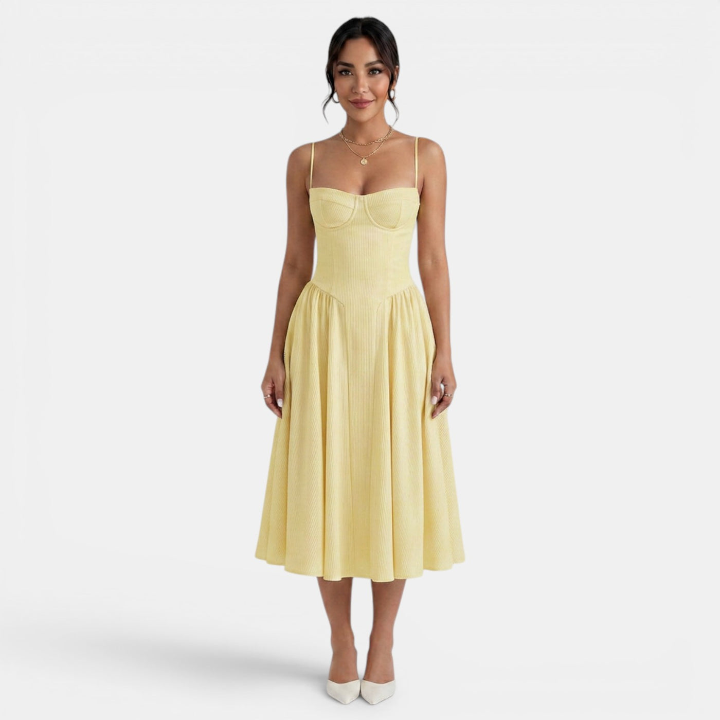 Women's Elegant Corset Midi Dress