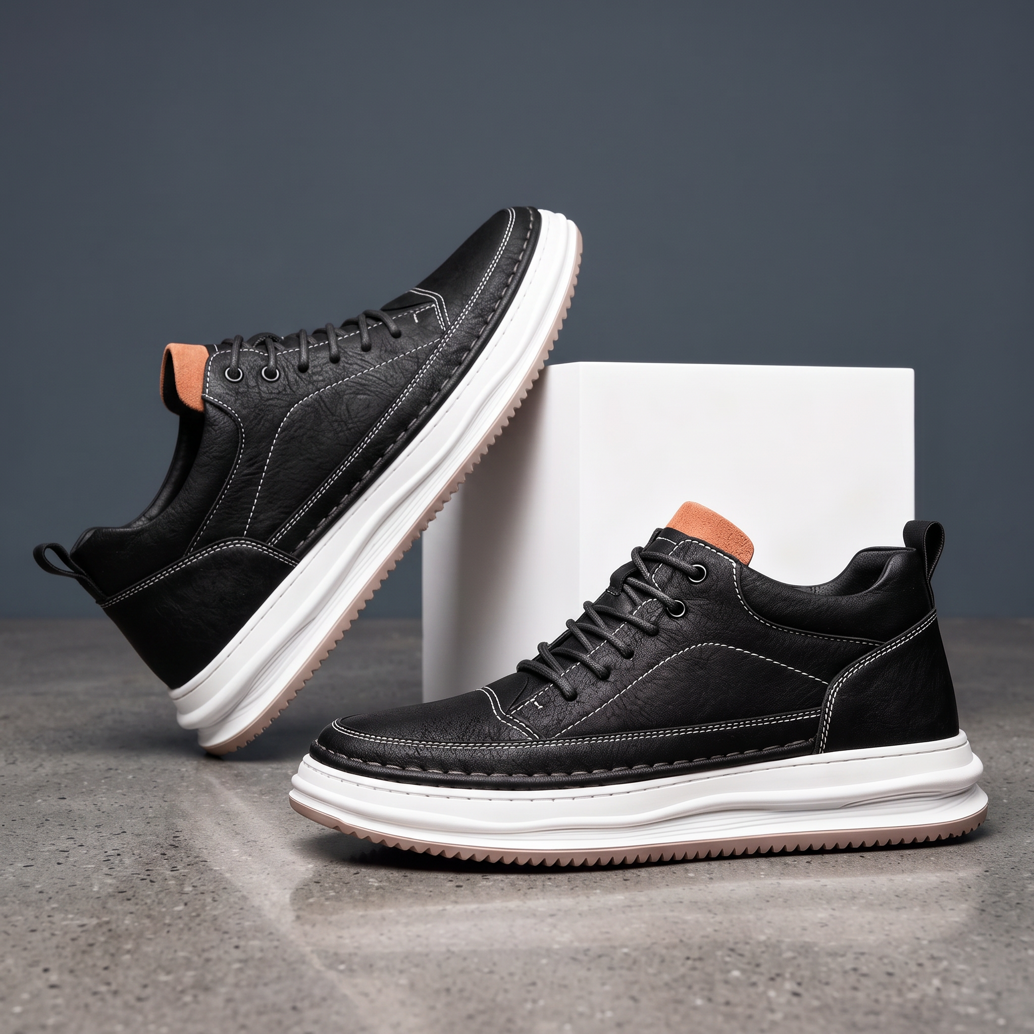 Premium Leather Men's Sneakers – Elegant and Comfortable Sneakers