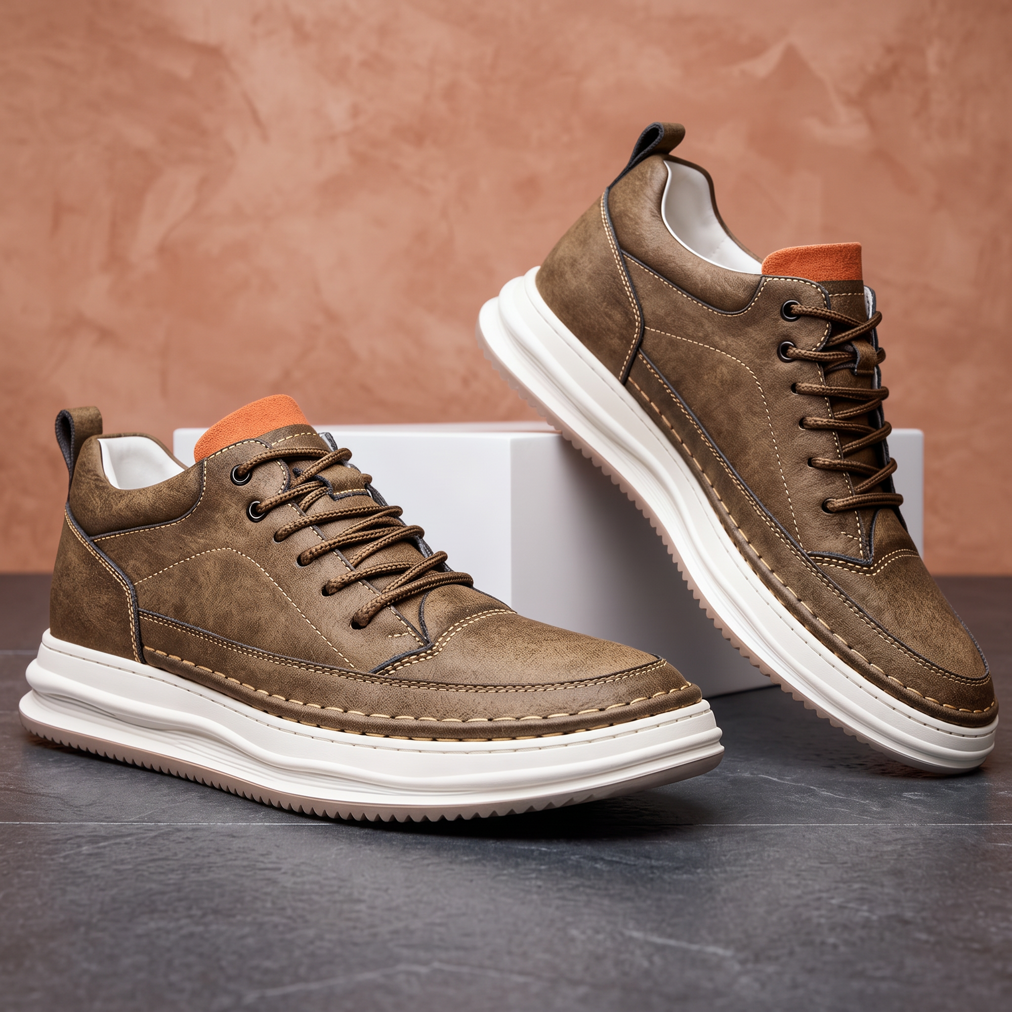 Premium Leather Men's Sneakers – Elegant and Comfortable Sneakers