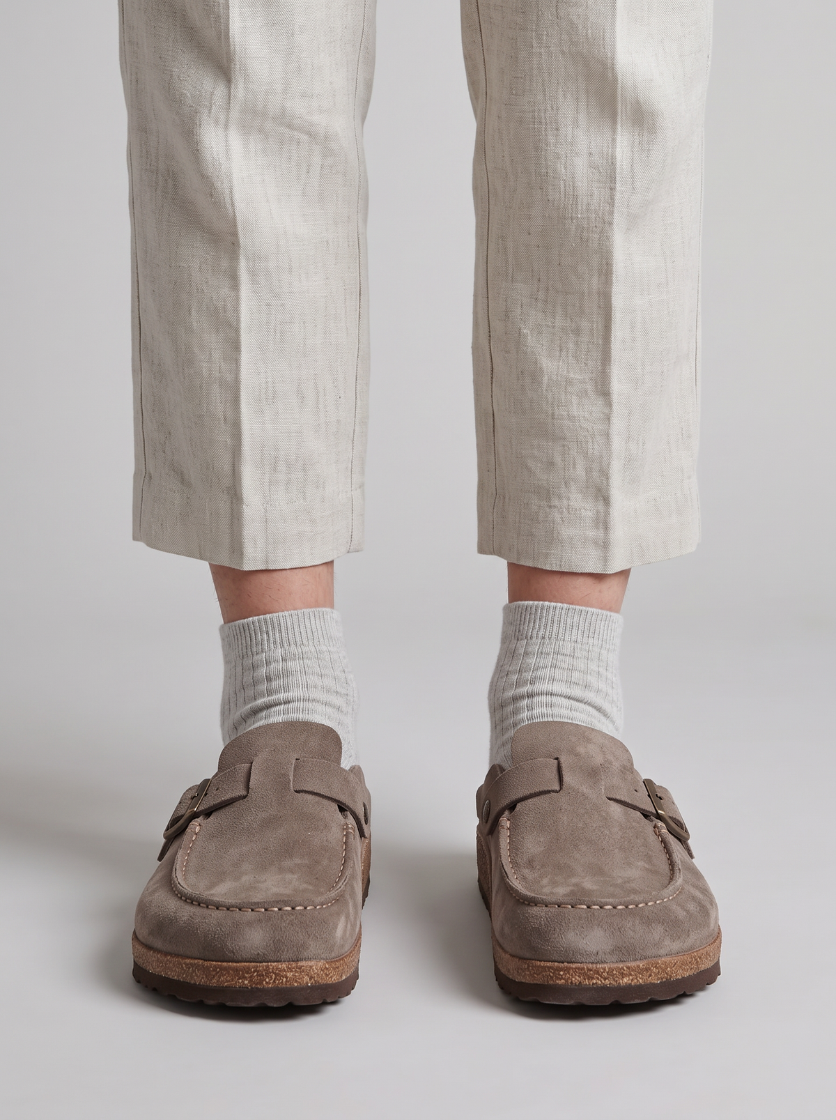 Unisex Premium Suede Effect Clogs – Cork Footbed and Adjustable Buckle