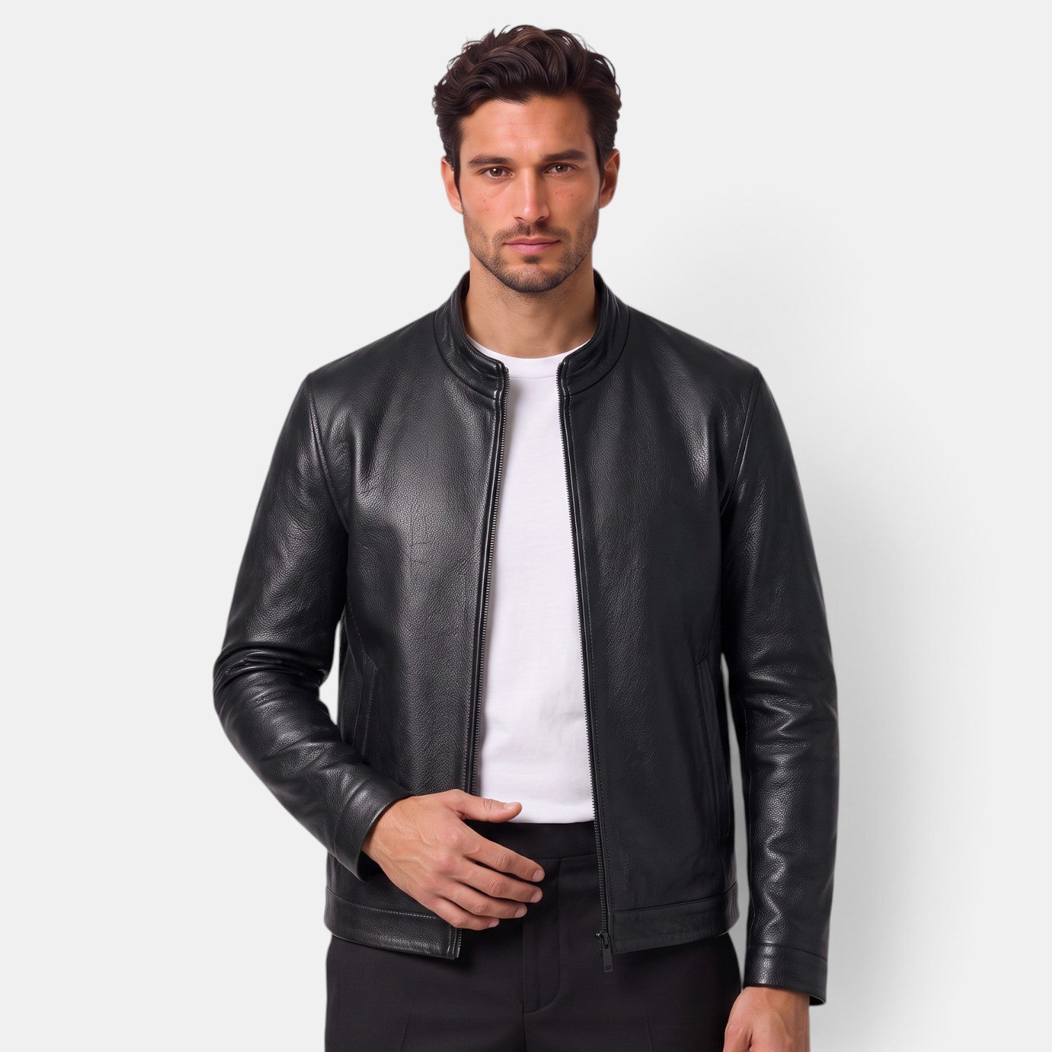 Chaqueta Efecto Piel Hombre