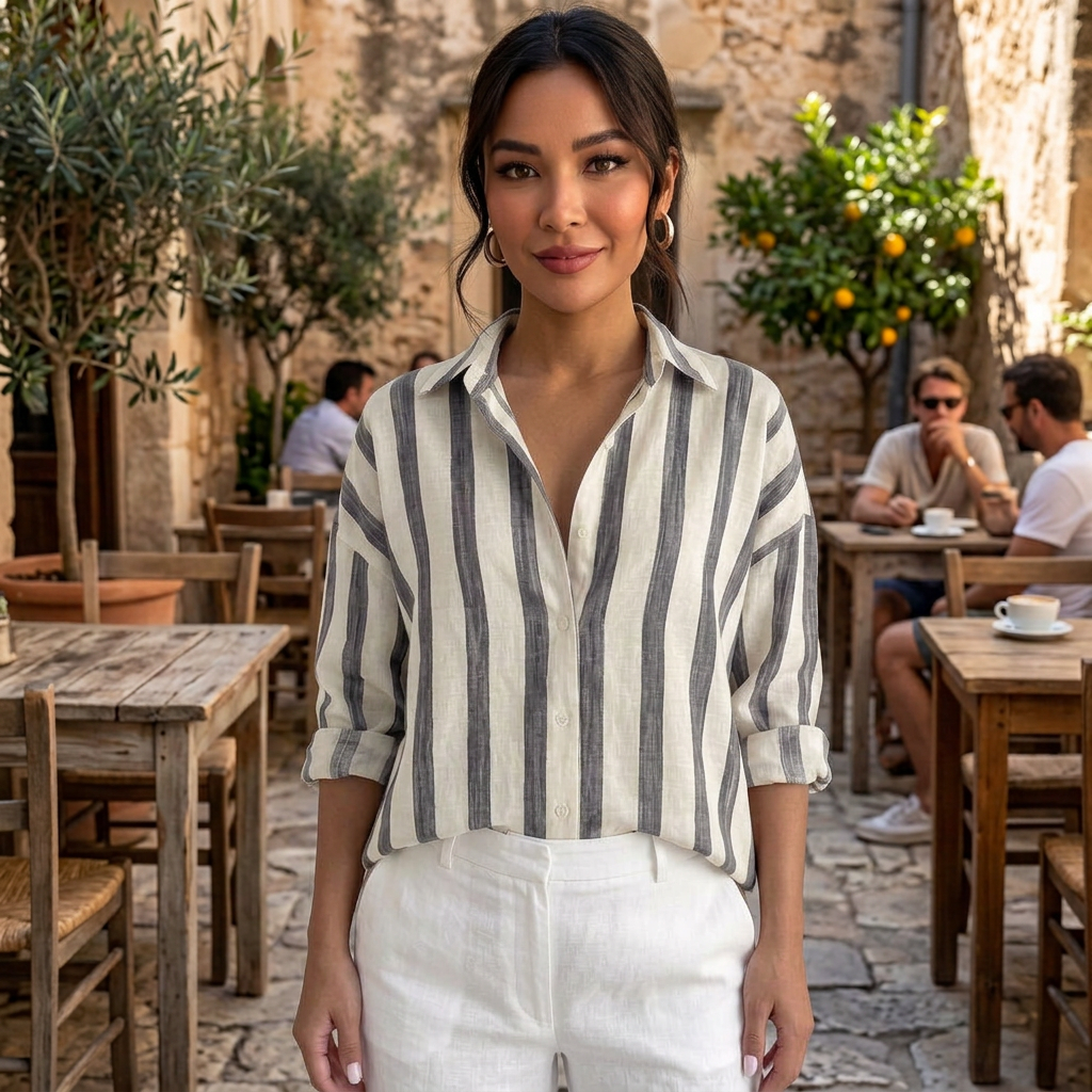 Camisa Oversize Rayas Mujer