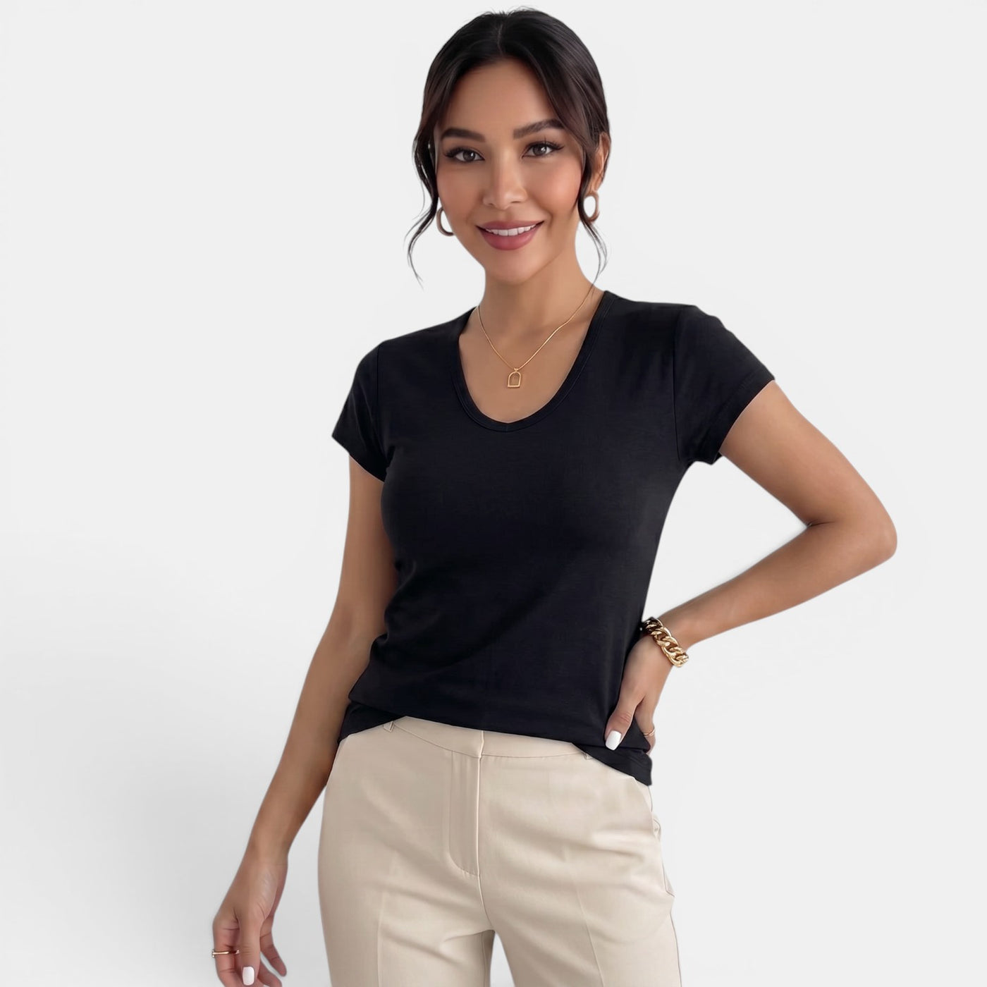 Camiseta Mujer Cuello U