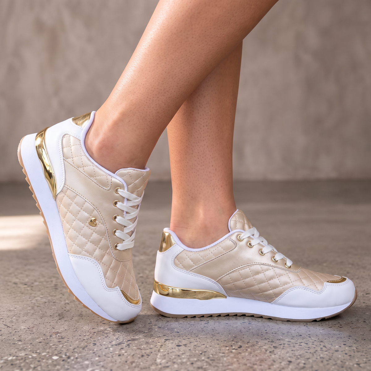 Zapatillas Mujer Cuadros con Cordones