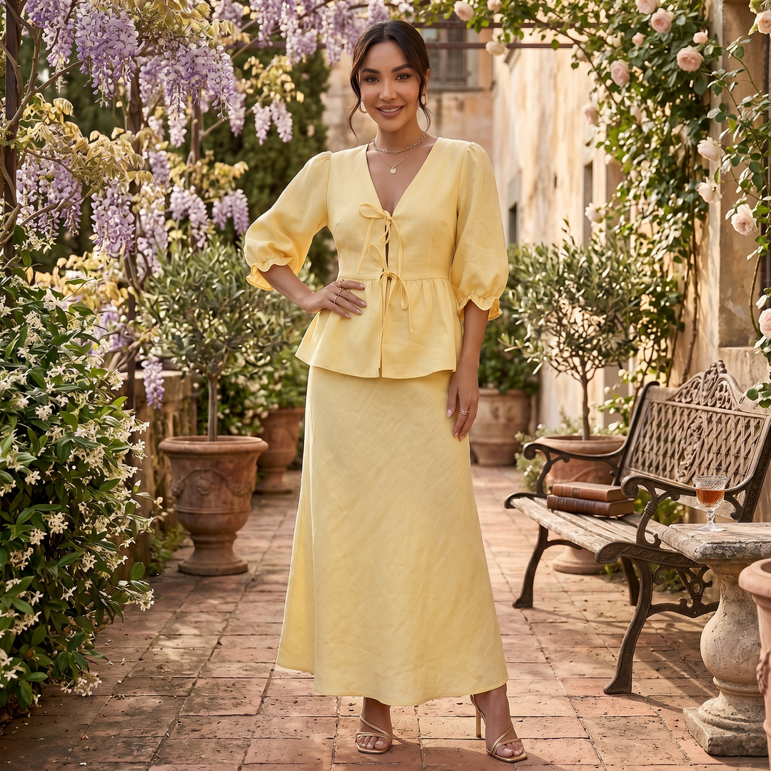 Conjunto Elegante Falda Maxi Verano