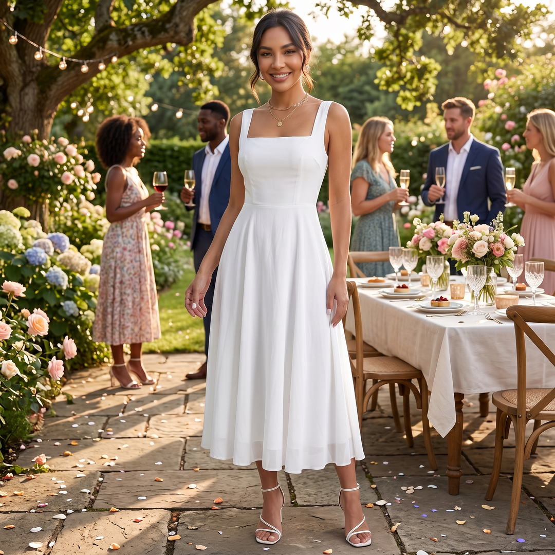 Vestido Midi Verano Elegante Mujer