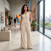 Conjunto Elegante Mujer Chaleco y Pantalón