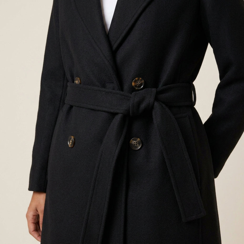 Abrigo Largo Mujer con Cinturón - Elegante Invierno