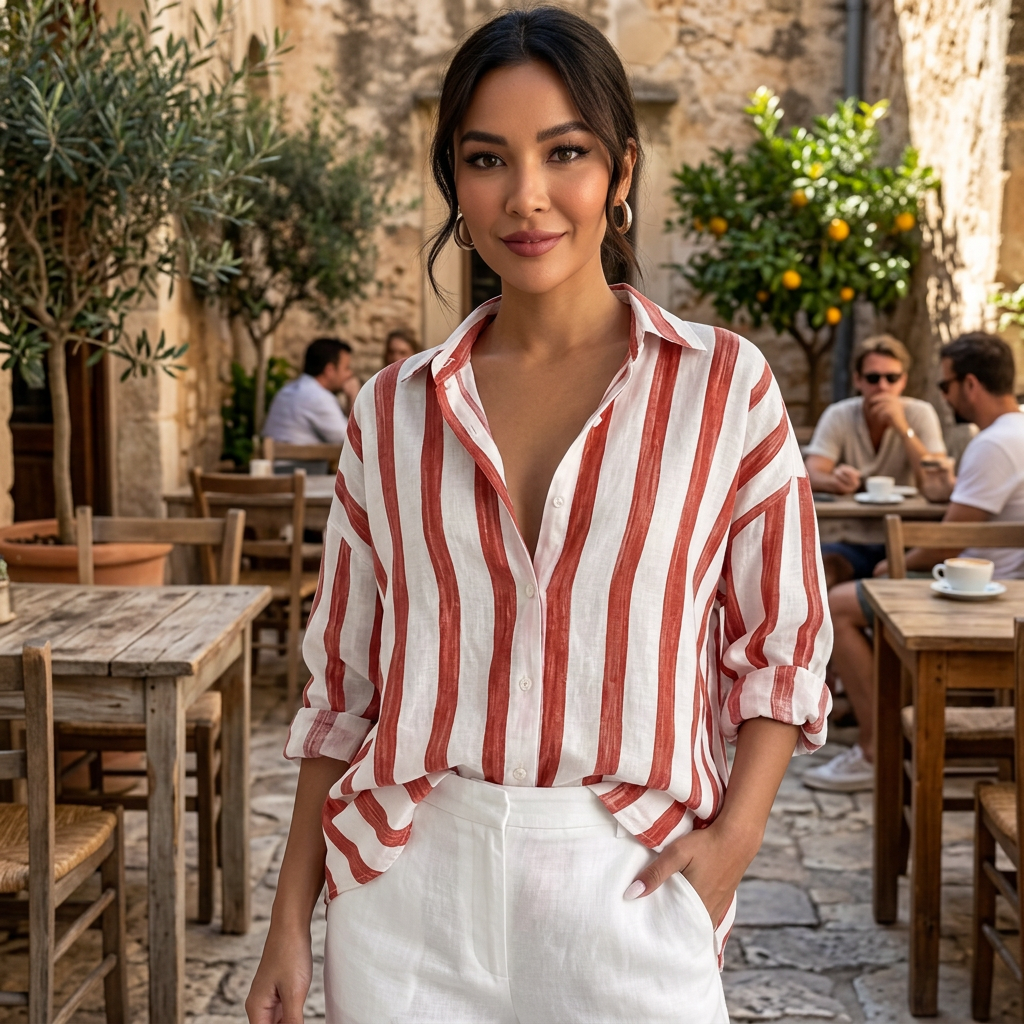 Camisa Oversize Rayas Mujer