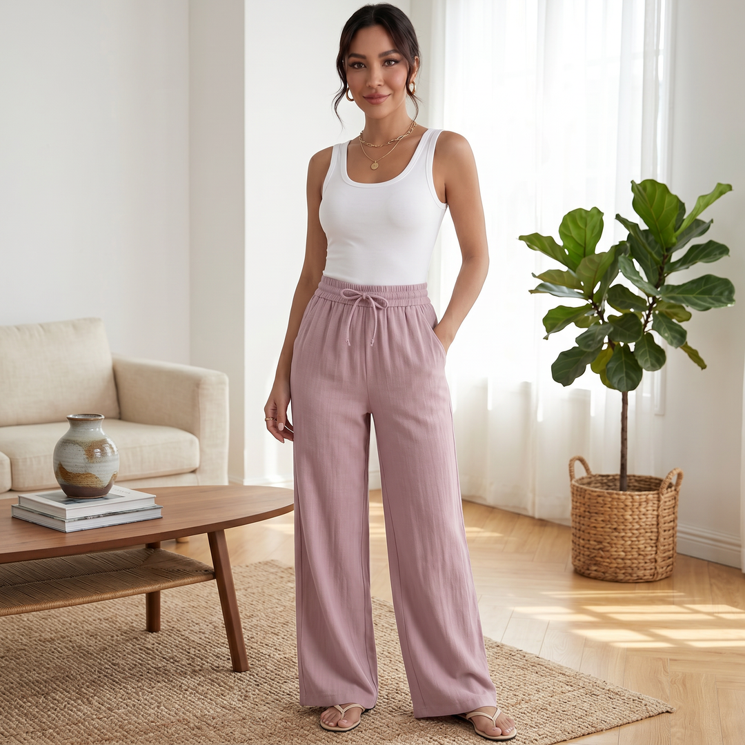 Pantalón Lino Mujer Ancho
