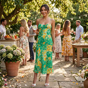 Floral Midi Party Dress