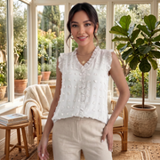 Blusa Mujer Volantes Elegante