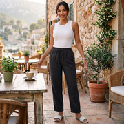 Women's High-Waisted Linen Pants