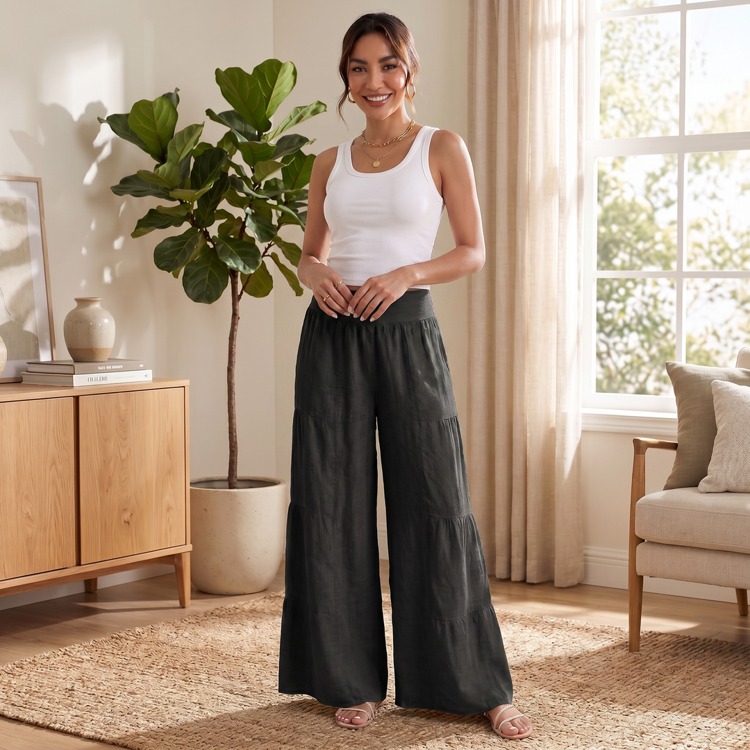 Pantalón Lino Mujer Ancho