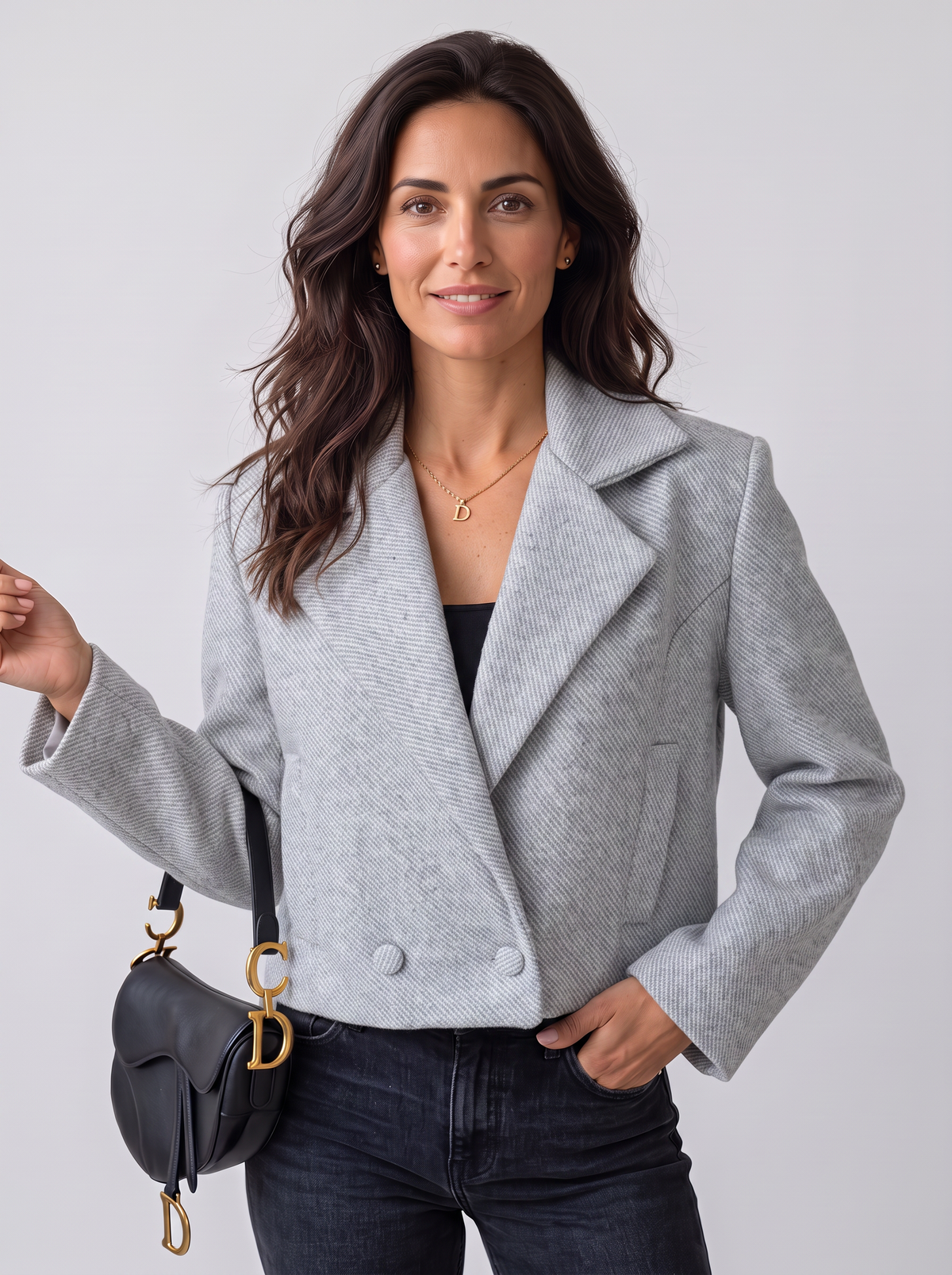 Women's Wool Jacket - Notch Lapel Collar