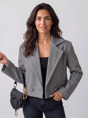 Chaqueta Mujer de Lana con Cuello Sastre y Estilo Elegante