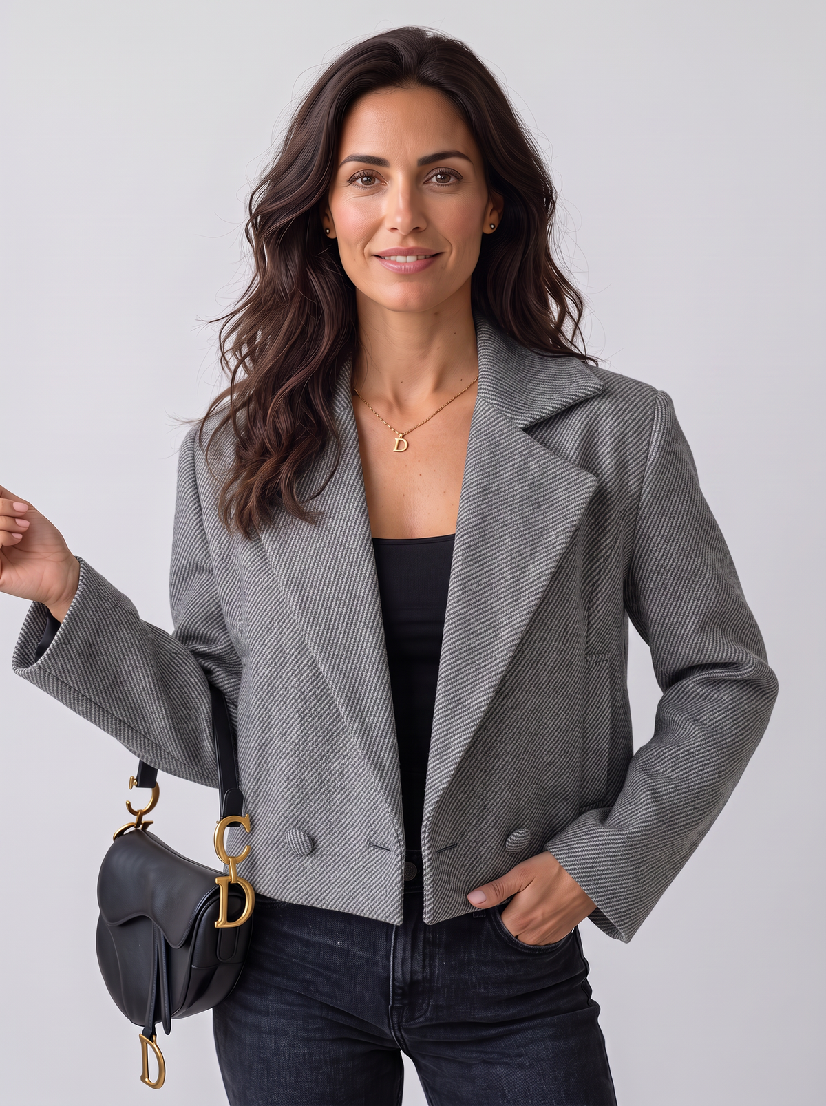 Chaqueta Mujer de Lana con Cuello Sastre y Estilo Elegante