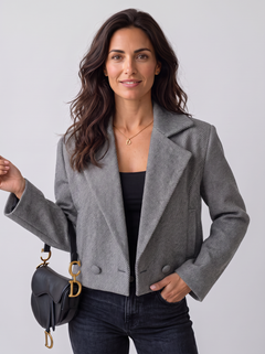 Women's Wool Jacket - Notch Lapel Collar