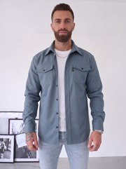 Overshirt de Hombre con Textura Mate y Bolsillos de Solapa