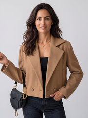Chaqueta Mujer de Lana con Cuello Sastre y Estilo Elegante