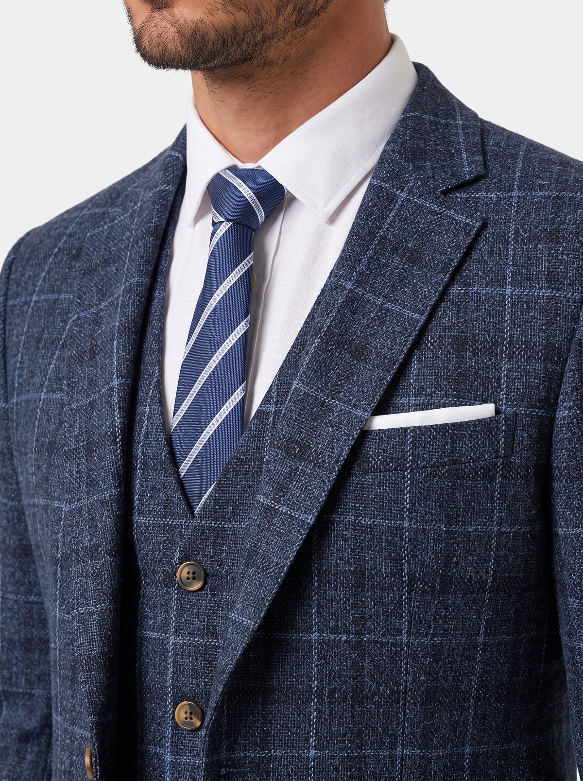 Men's 3-Piece Plaid Suit
